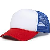 Funky Junque Blank Mesh Foam Lightweight Snapback Trucker Hat | Lightweight Foam Trucker Hat with Breathable Mesh Back, Golf Beach and Street Style, Trendy Trucker Hats for Men