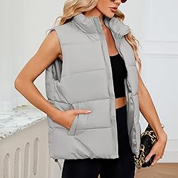 Century Star Grey Gray Puffer Vest for Women's