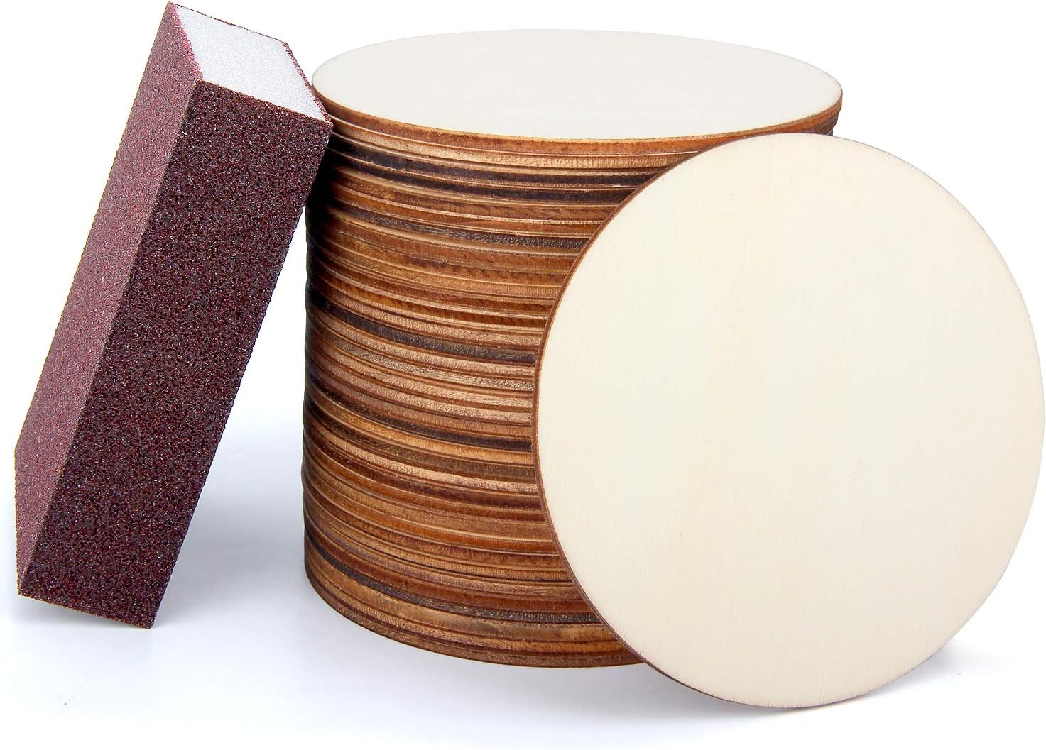 50 Blank Wood Coasters Round Coaster Blank 4 inch Wood Circles Wedding