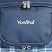 VonShef 4 Person Outdoor Picnic Backpack Bag Set with Insulated Cooler Compartment - Includes Picnic Blanket, Detachable Bottle Wine Holder, Flatware and Plates – Navy Tartan