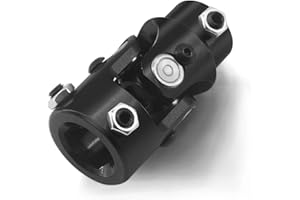 BUYMACHINERYPARTS 1" DD X 3/4-30 Spline Black Steering Universal Joint Single U Joint Shaft,Total Length: 83mm (3-1/4")