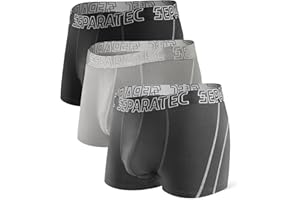 Separatec Mens Trunks Underwear with Dual Pouch, Soft Breathable Rayon Made from Bamboo Trunk Underwear for Men