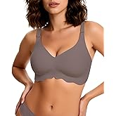 HORISUN Wireless T Shirt Bra Seamless Push Up Bralette Full Coverage V Neck Comfortable Bras for Women