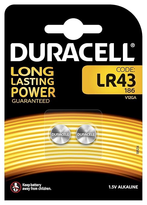 Duracell 186 AG12 LR43 L1142 Alkaline Batterie (1,5 V, Blisterverpackung) 2 Stück