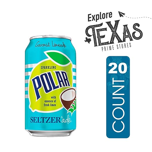 POLAR SELTZER ADE 20 PACK OF COCONUT LIMEADE SPARKLING LEMONADE 12 FL OZ CAN