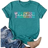 Teacher Shirts for Women: Cute Checkered Bow Graphic Teach Tshirt Teacher Life Tee Back to School Tops