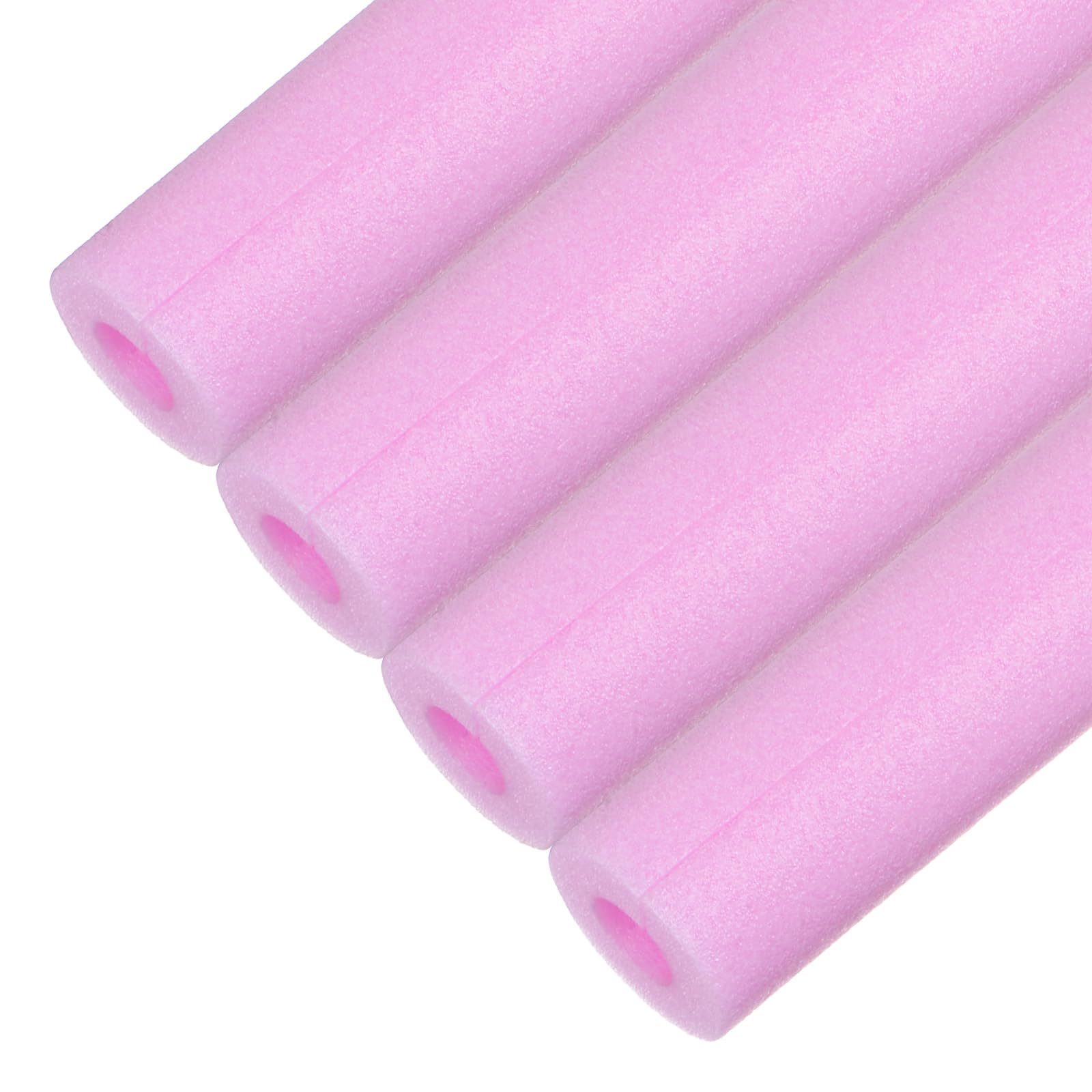 M METERXITY 4-Pack Pipe Insulation Tube, 17 x 2.4(L x OD) Foam Pipe Covers, Pre-Slit Clamp Protection for Padding/Bumper Corner Edge/Handle Water Pipes [Pink]