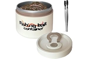 BHWRA Fishing Bait Container, Stainless Steel Worm Bait Holder Fishing Bait Storage Bait Nightcrawler Box to Keep Bait Fresh and Alive