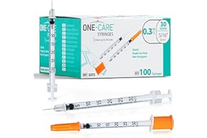 ONE-CARE Syringe 0.3 ml/cc, 30G x 5/16’’ (8mm), Orange Cap, 100/box