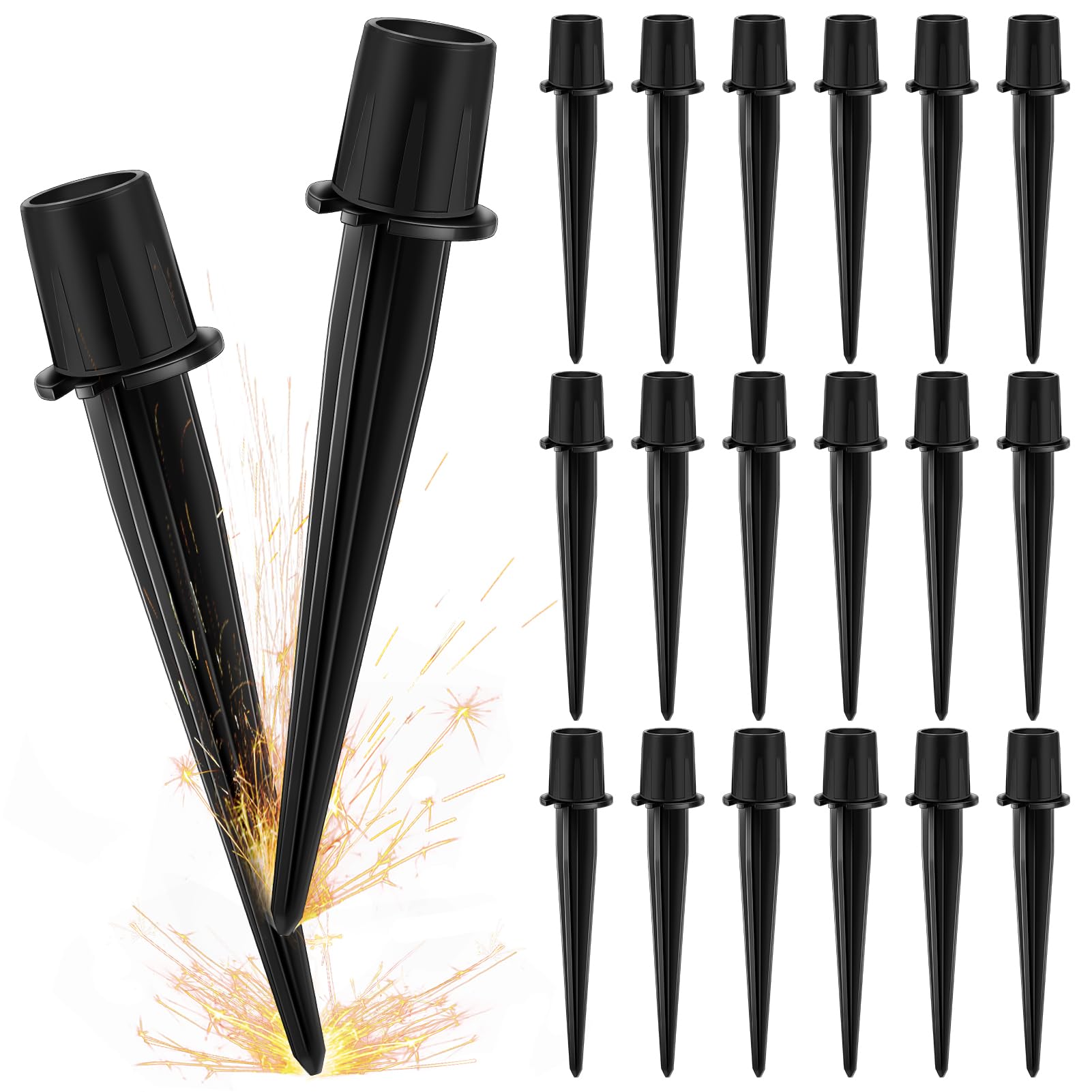 Photo 1 of 20PCS Metal Replacement Stakes for Solar Lights Outdoor, 0.78" x 5.4" Metal Stakes for Solar Lights, Solar Pathway Lights Spike Replacer, Solar Light Stakes Replacement for Garden Pathway Solar Lights