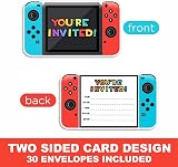 VELENTI Video Gaming Party Invitations - 30pcs with Envelopes & Stickers view 4