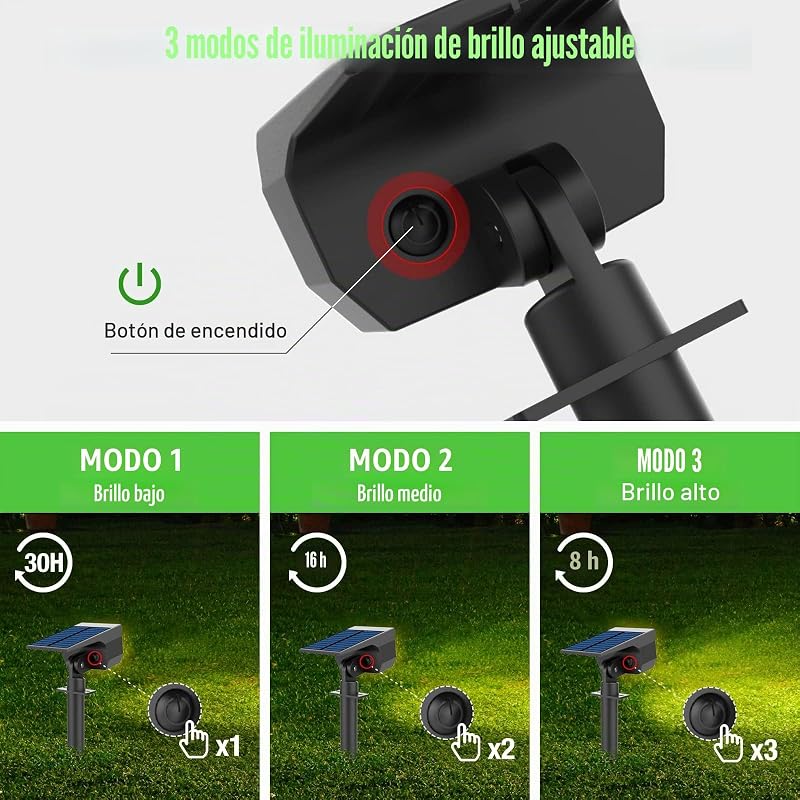 Luces Solares LED Exterior 72 LED/7 Piezas/3000K - Lámpara Solar Impermeable IP67 para Jardín, Patio, Caminos, Terraza, Suelo, Calzada, Piscina, Césped, Carril