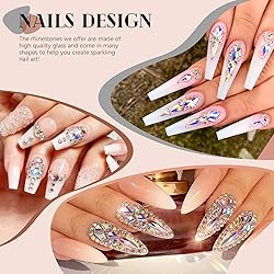 1680Pcs AB Glass Nail Rhinestones 180Pcs Multi