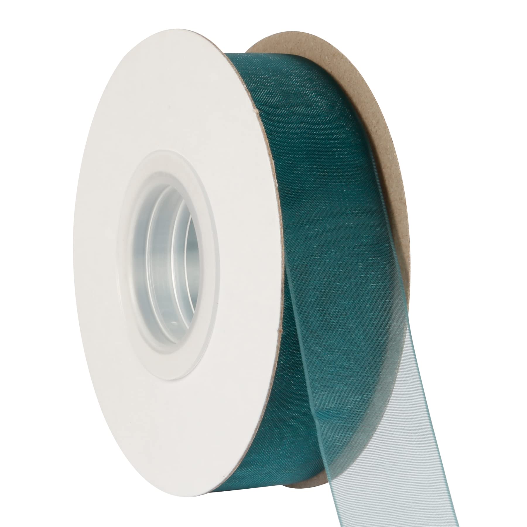 AVANAVA 25mm Wide Sheer Organza Ribbon Multi-Colors for Gift Wrapping Bouquet Wedding Decoration Floral Arrangement - 45 Meters (Teal)