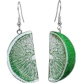 TIANHONGYAN 3D Lemon Earrings for Women Cute Lemon Tangerine Fruit Dangle Drop Earrings Statement Jewelry Gift