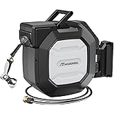 HOZEREEL 5/8" x 100 ft Heavy Duty Retractable Garden Hose Reel Black | Garden Hose Reel 180&deg;Swivel Wall Mount, UV Resistant, Slow Self Retract System, Upgraded Any Length Lock, 10 Pattern Nozzle