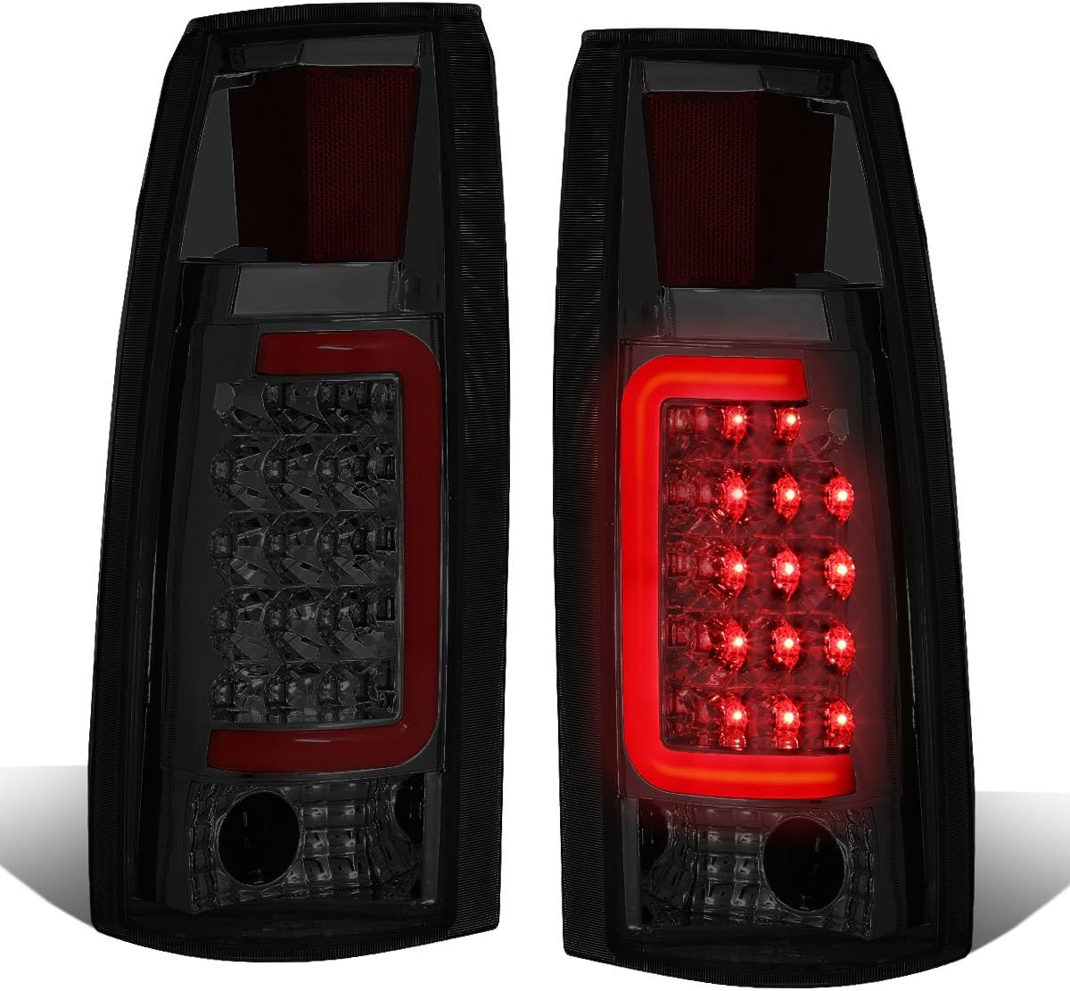 DNA MOTORINGTL-C10-LED-RD3D-CH-SM LED 3D Tail Light Assembly Driver & Passenger Side [Compatible with 99-00 Escalade / 92-94 Blazer / 88-99 C1500-C3500]