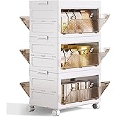 QudraKast 3-Tier Stackable Plastic Storage Bins - 67QT Stackable Storage Bins - Closet Organization Suitable for Bedroom, Organization and Boxes for Study, Toy Room, Office