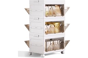 QUDRAKAST 3-Tier Stackable Plastic Storage Bins - 67QT Stackable Storage Bins - Closet Organization and Storage, Suitable for Bedroom, Organization and Storage Boxes for Study, Toy Room, Office