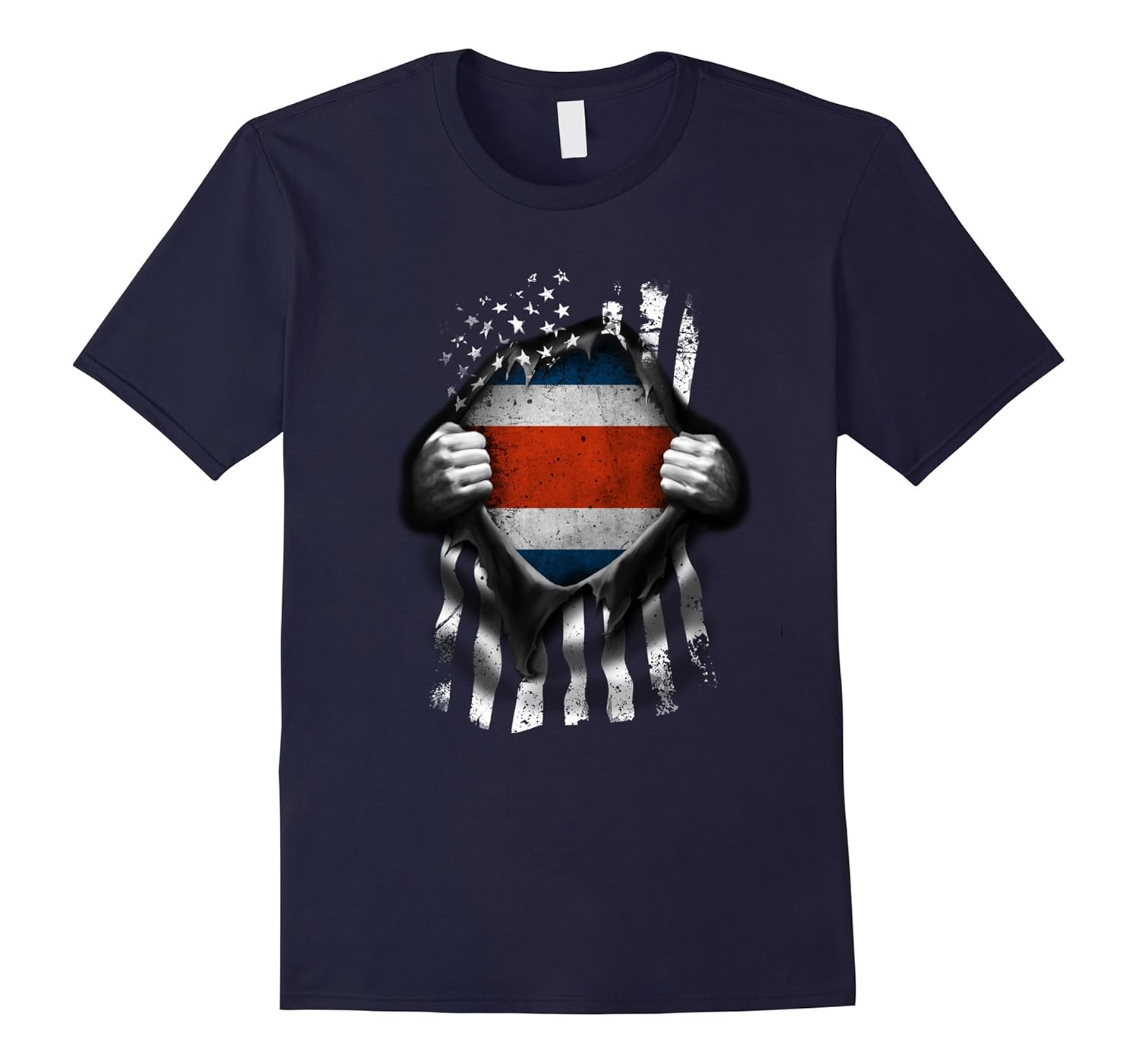 Costa Rican American Flag T Shirt. Costa Rica National Flag-ANZ