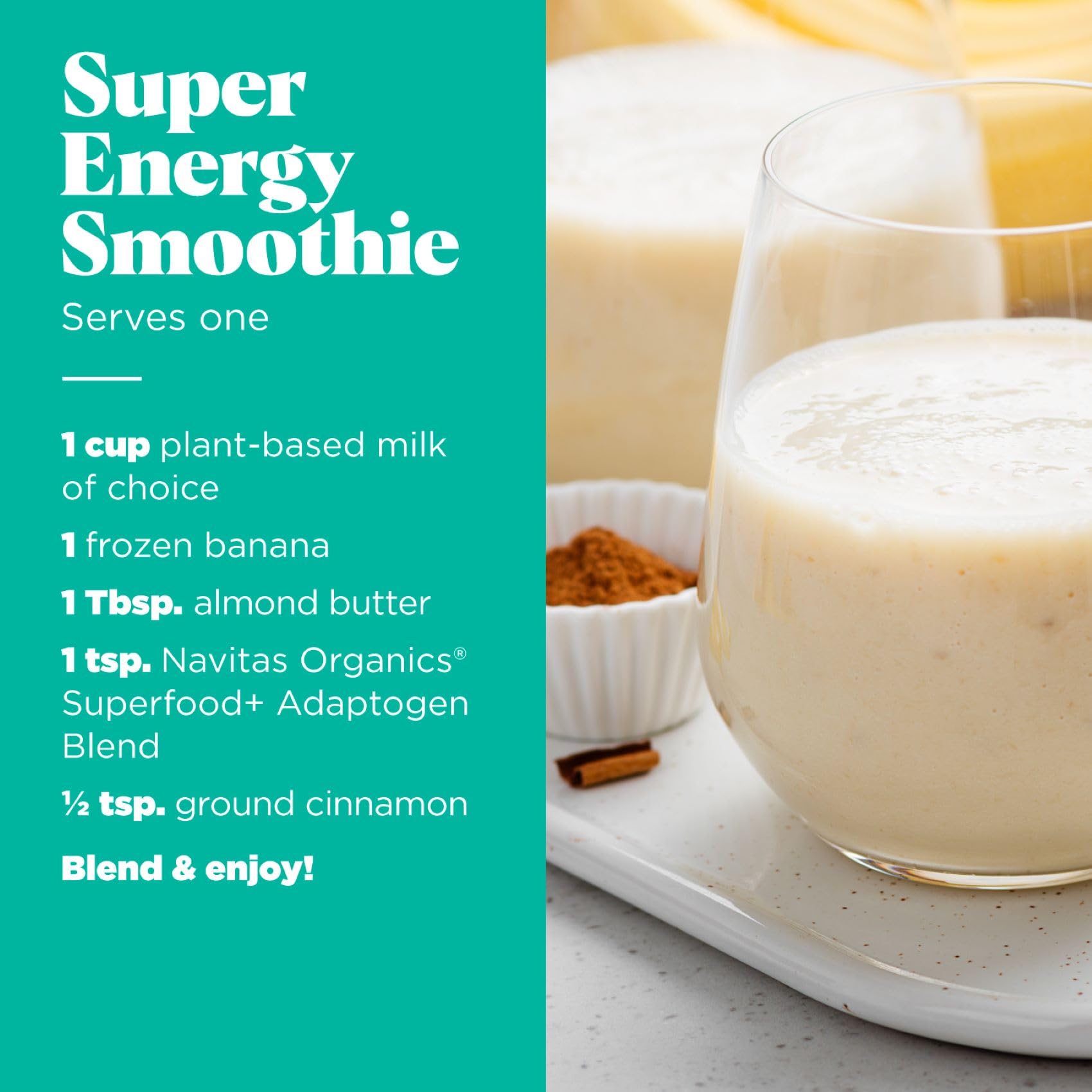 Navitas Organics Superfood+ Adaptogen Blend for Stress Support (Maca + Reishi + Ashwagandha), 6.3oz Bag, 30 Servings — Organic, Non-GMO, Vegan, Gluten-Free, Keto & Paleo.