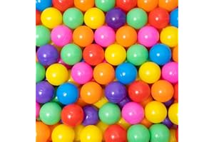 THENESE Ball Pit Balls for Kids, 100 pcs 2.15 Inches Small Size Thicken Soft Plastic Crush Proof Ball Pit Balls BPA Phthalate Free Baby Toddler Toy Ball with 7 Color Rainbow Colors