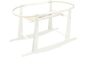 Jolly Jumper Rocking Wooden Moses Basket Stand, Antique White