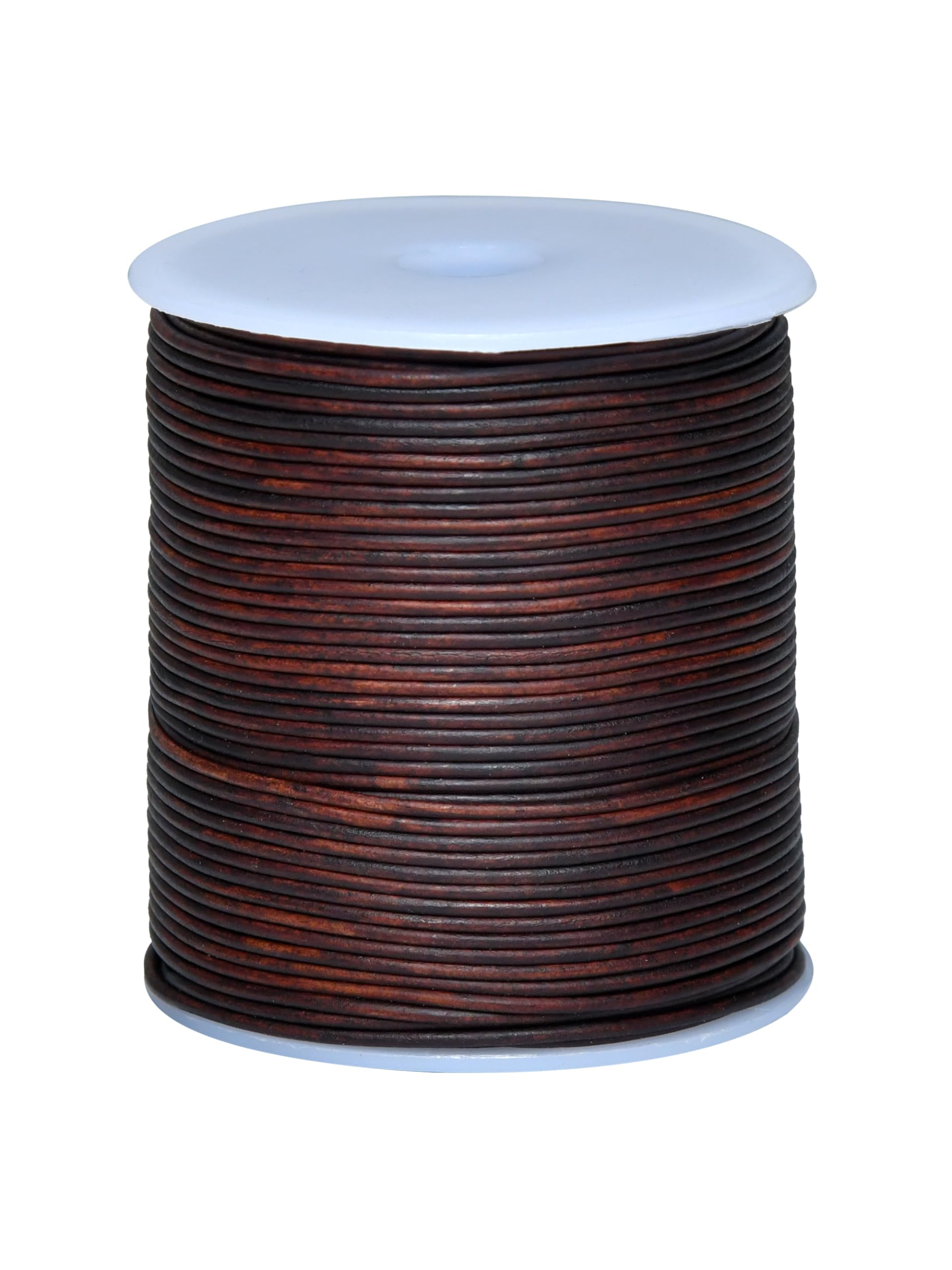 Cords Essentials Round Genuine Leather String Cord, Rope for Jewelry Making, Necklaces, Bracelets, Kumihimo Braiding, Wraps, Crafts and Hobby Projects (Distressed Light Brown, 1.5 MM) — image 1