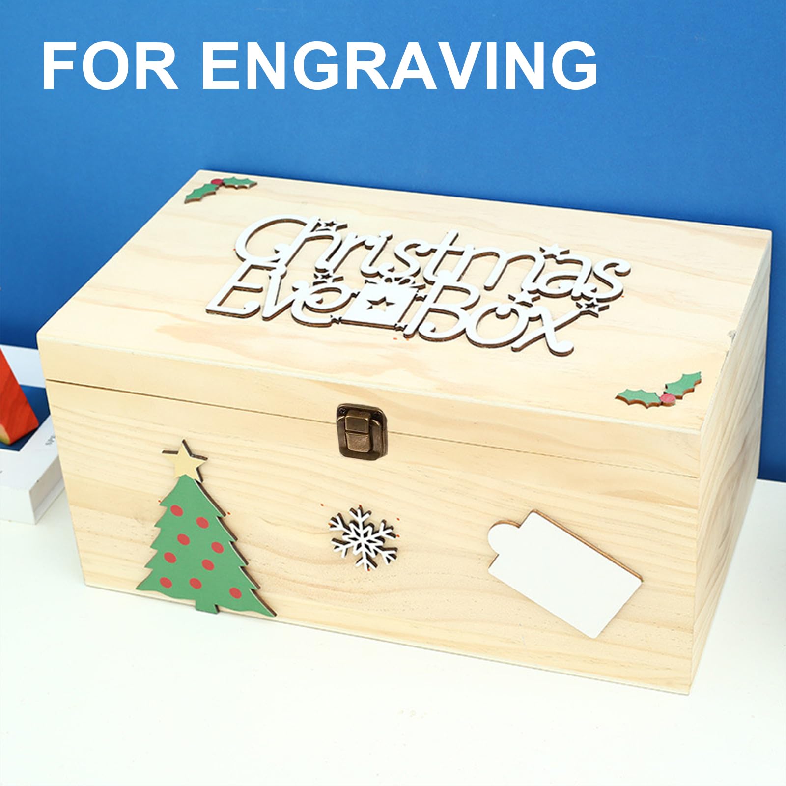 Large Unfinished Wooden Box with Hinged Lid Unfinished Wooden Storage Box 10.6 x 8 x 5.7 Inch Wood Box Unfinished Large Keepsake Box for Jewelry, Art Hobbies, DIY lovers and Home Storage