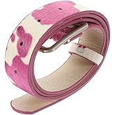 SUPVOX Cow Print Belt for Women Adjustable Simulated Horsehair Western Waistband Casual Fashion Accessory for Jeans Dresses