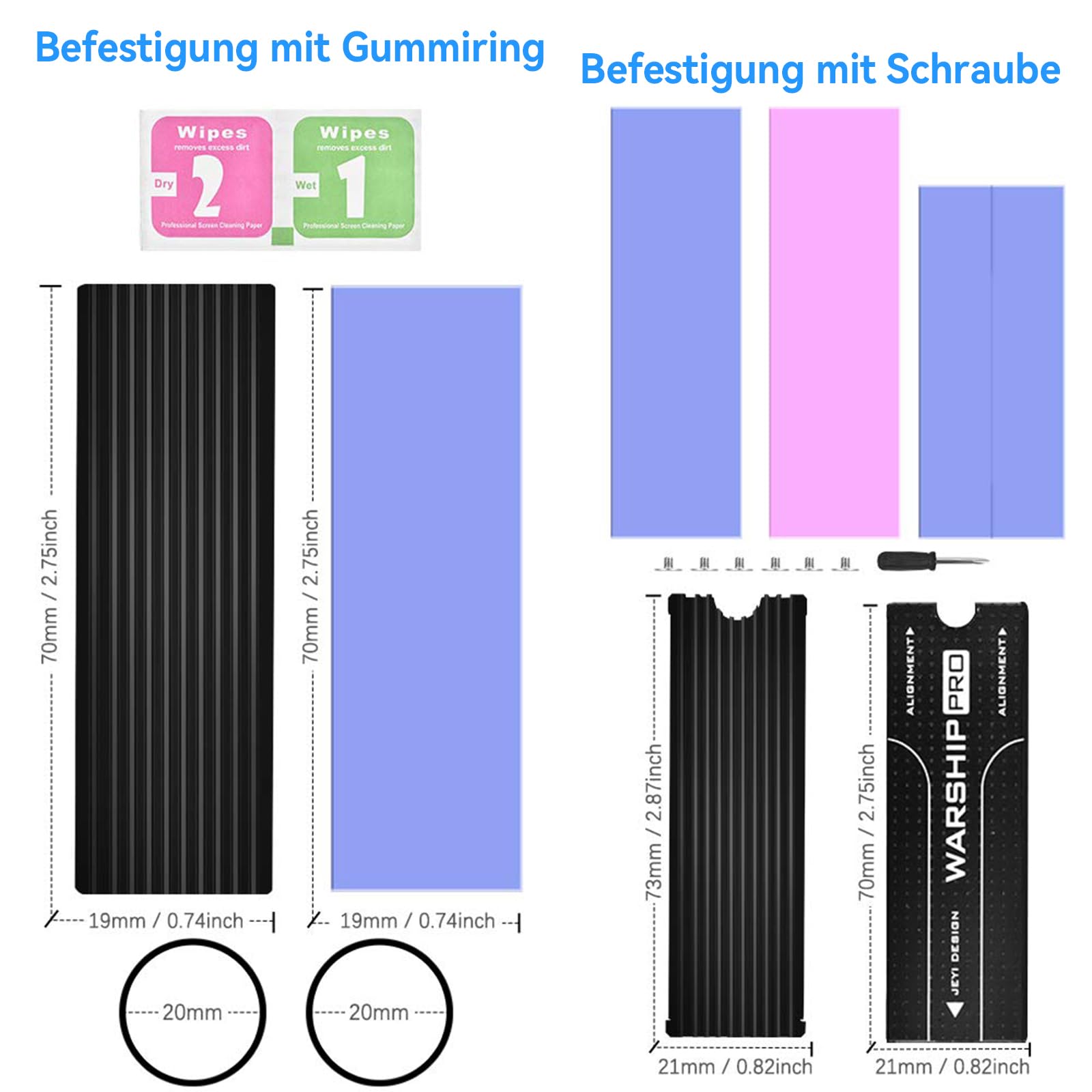 ELUTENG M.2 Kühlkörper für 2280 M.2 SSD, Aluminium Doppelseitiger mit 4 Silikon Wärmeleitpad passend für PC/PS5/PS5 Slim Installation, M.2 PCIe NVMe/SATA SSD, Schwarz 7