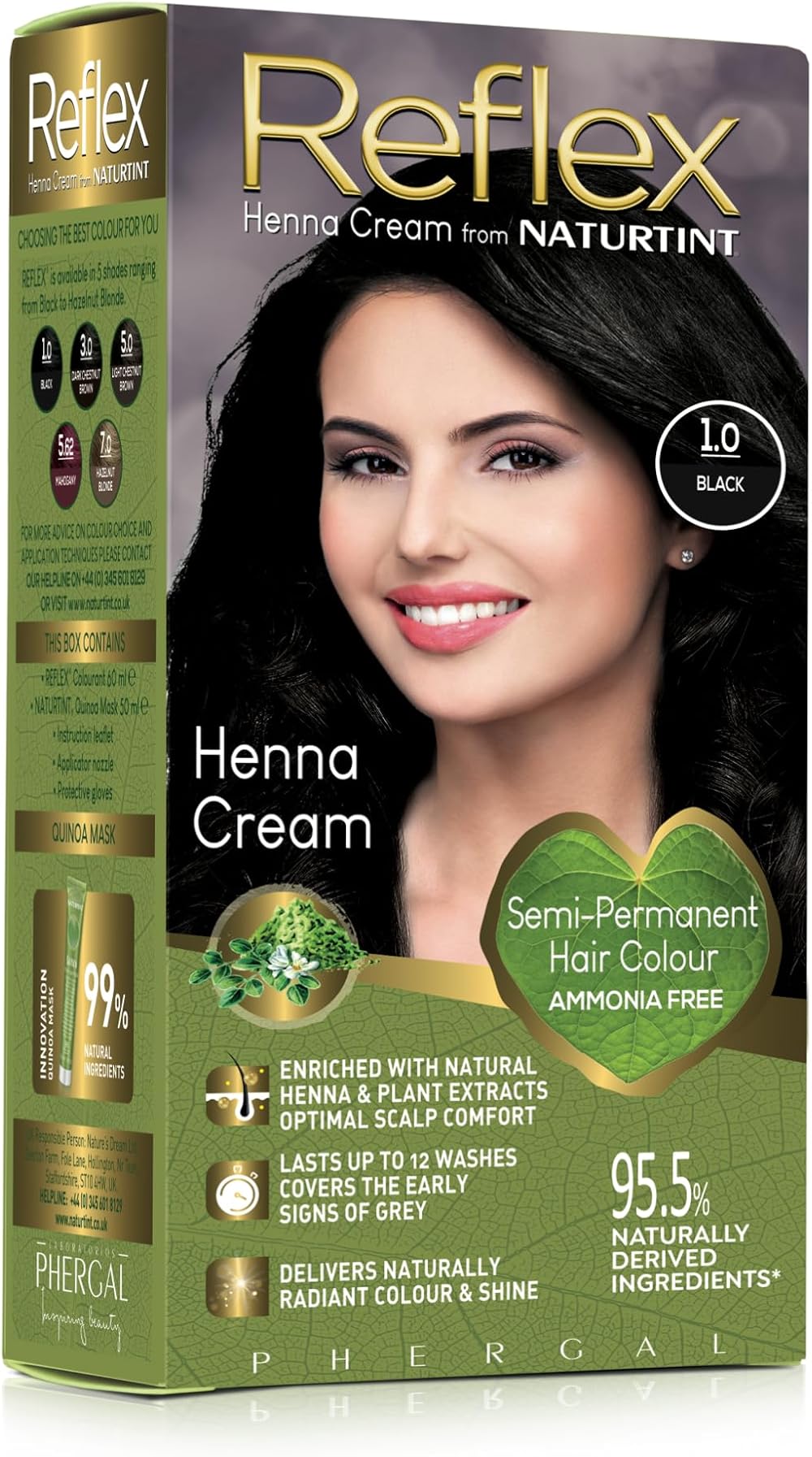 Naturtint Reflex 1.0 Black Semi-Permanent Hair Colour 90ml Gentle Grey Blend