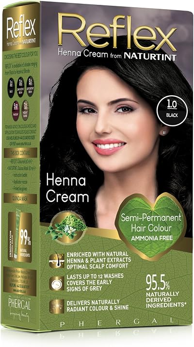 Naturtint Reflex 1.0 Black Semi-Permanent Hair Colour 90ml Gentle Grey Blend