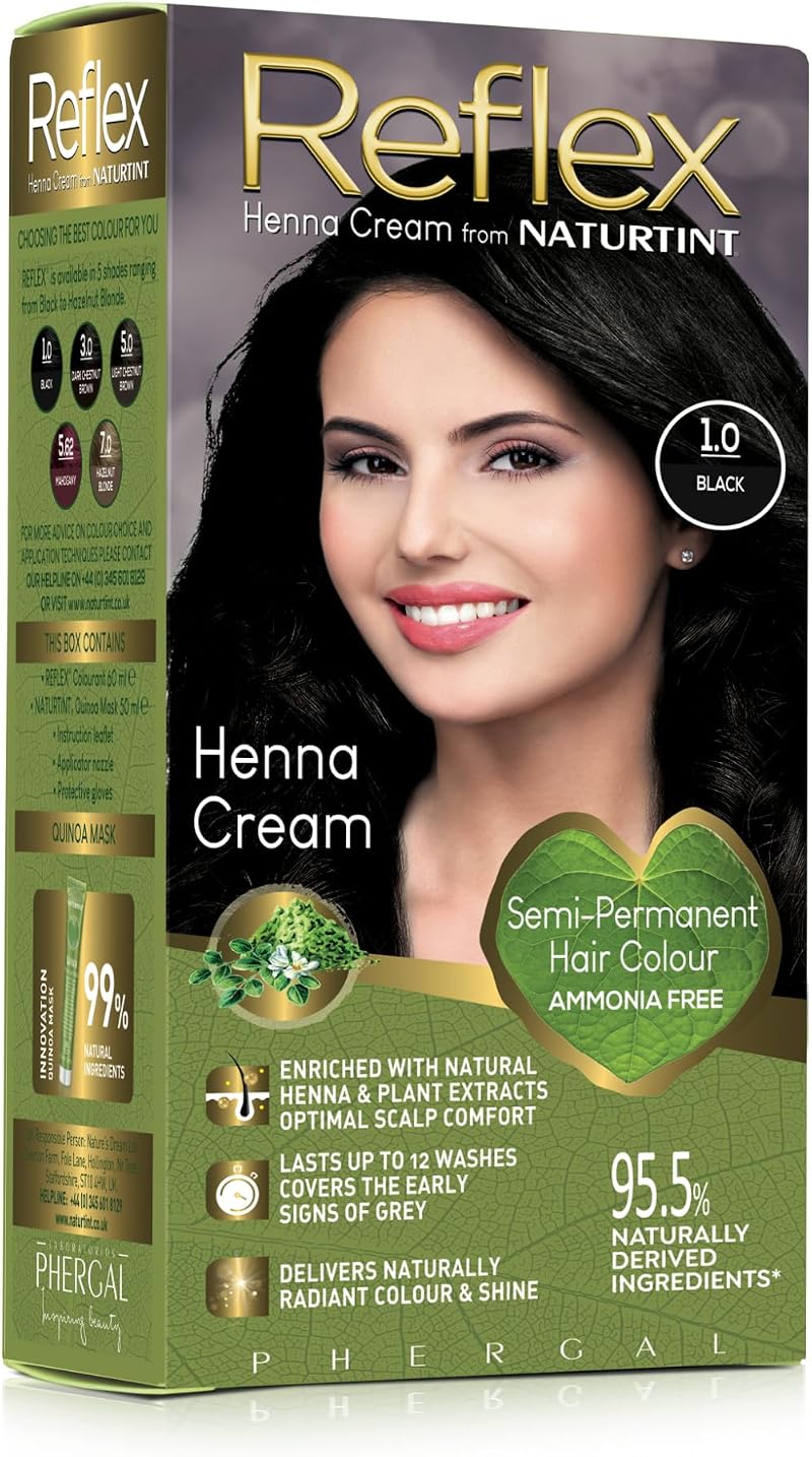 Naturtint Reflex 1.0 Black Semi-Permanent Hair Colour 90ml Gentle Grey Blend