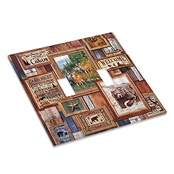Rustic Lodge Bear Deer Double Toggle Light Switch