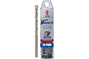 ITM V-GROOVE - VG-4002B - 3/16" X 4" - 25 Pack - Porcelain Tile Drill Bits - Carbide Tipped Drill Bits for Porcelain, Ceramic, Marble, Stone and Glass Tile