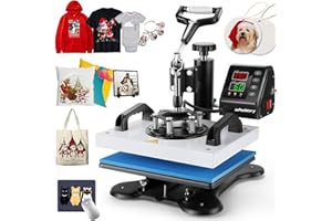 Whubefy Shirt Press Machine 12x10, Swing Away Heat Press Machine for T Shirts Printing Machine, High-Security HTV Vinyl Heat Press for Sublimation t Shirt Pillow Bag Ceramic Heat Transfer Printer