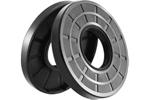 XiKe 2PCS Oil Seal, Lip Seals, TC 17mm x 32mm x 8mm, Nitrile Rubber Double Lip Spring-Loaded Oil Shaft Seal, Designed for Bearing Shaft, Black