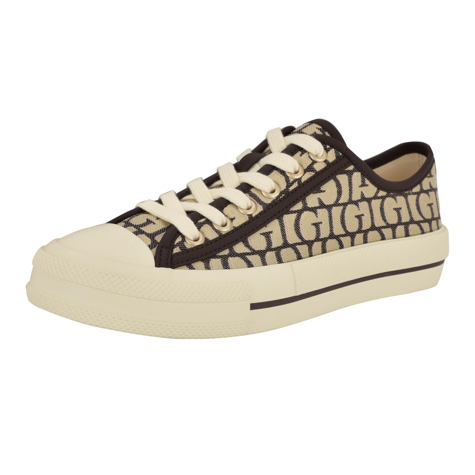 Guess Women’s Carey Sneaker, Dark Brown Logo 200, 5.5
