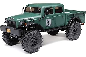 Axial RC Truck SCX24 40's 4 Door Dodge Power Wagon Green 1/24 4 Wheel Drive-RTR(Everything Needed to Run Included) AXI00007T2