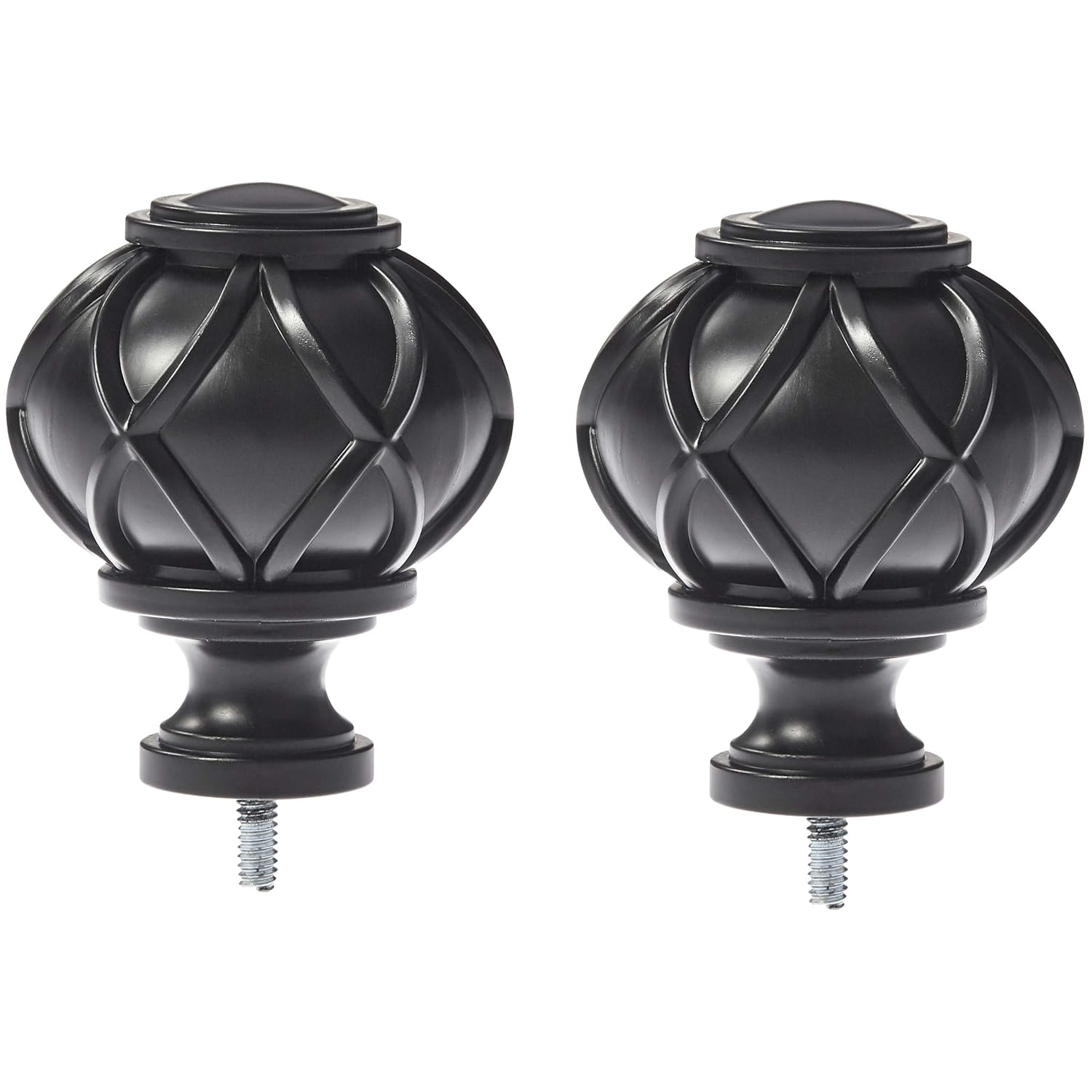 AmazonBasics Round Capped Finial Black Amazon.co.uk Kitchen & Home