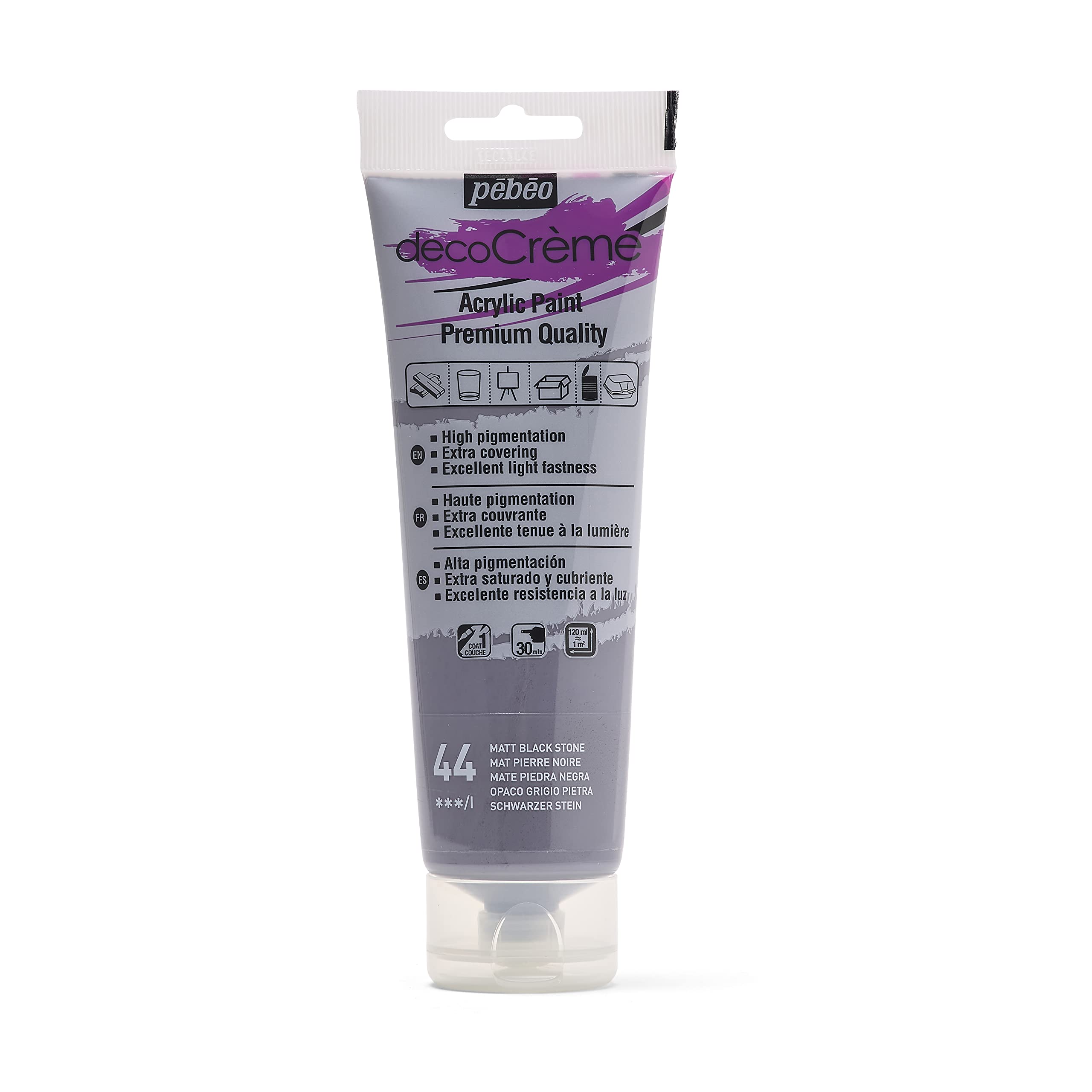 Pebeo 89044 120ml DecoCreme, Acrylic, Black Stone, 14 x 4.5 x 6.5 cm