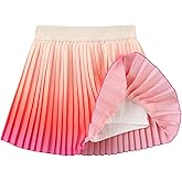 Girls' Gradient Print Skorts with Built-in Shorts | High Waisted Adjustable Skater Skirt for School & Play | Age 5-12 Years