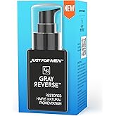 Just for Men Gray Reverse Daily Serum, Peptide Technology, Dye-Free, 1.7oz | Gray Reverse Serum's dye-free, patented peptide technology gradually reduces gray hair &amp; helps restore natural hair color.