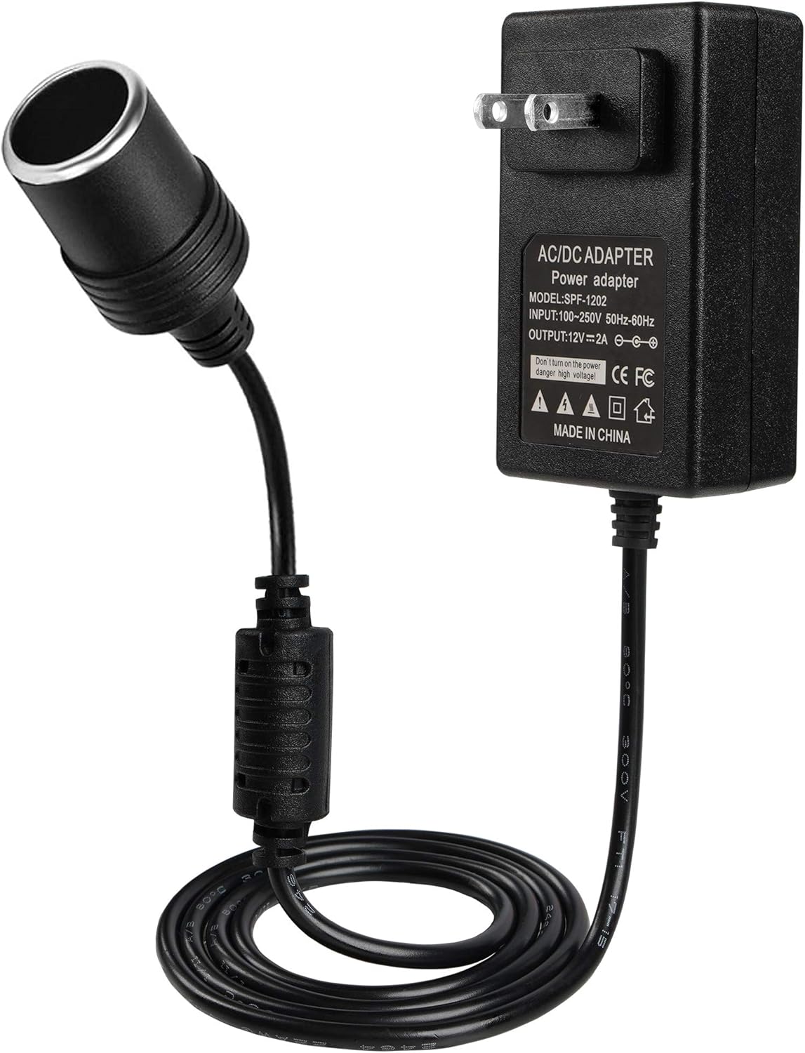 Car Cigarette Lighter Socket 24W 2A AC to DC Converter 110-240V to 12V Power Adapter for Car Mini Vacuum GPS Camera