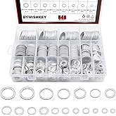 DYWISHKEY 540Pcs 18 Sizes Automotive Metric Oil Drain Plug Gasket Aluminum Flat Washer Assortment Kit (M6 M8 M10 M12 M14 M16 