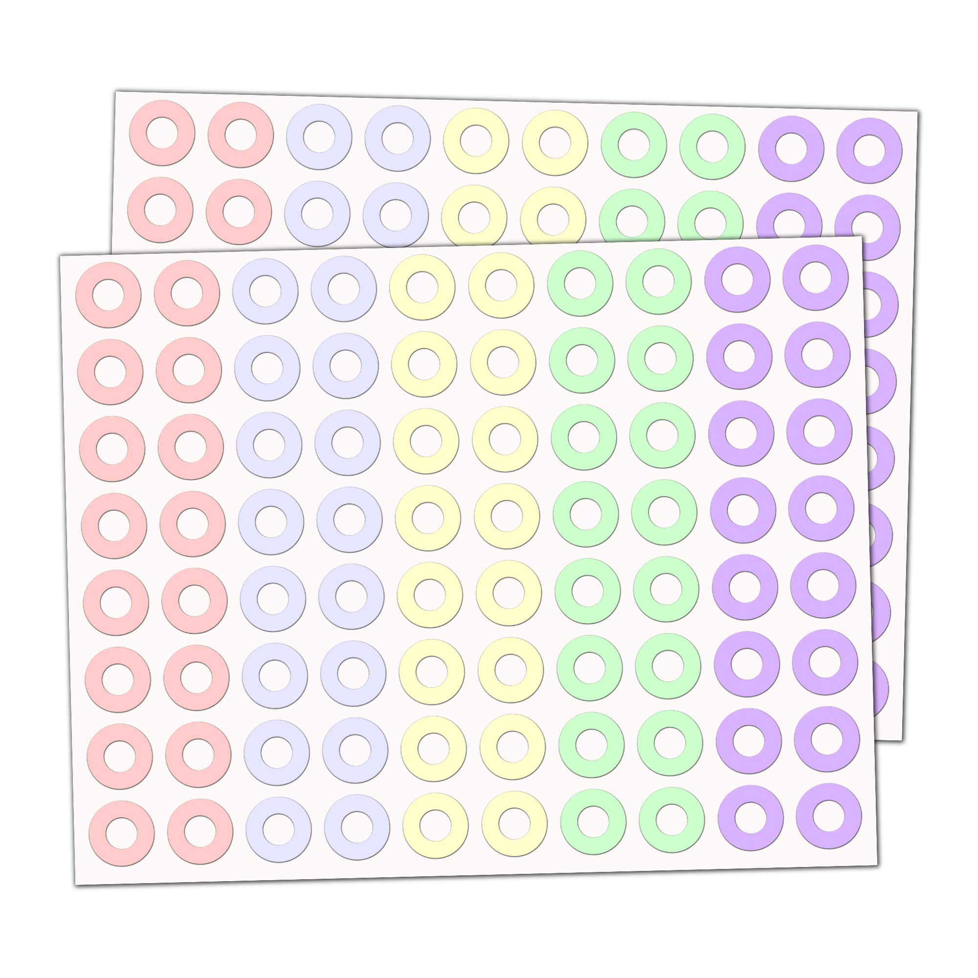 3200 Pack, Hole Punch Reinforcement Paper Ring Labels Stickers - 5 Colours