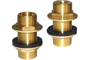 sumerain Clawfoot tub Faucet Brass Extension Nut for tub Wall mounting,NPT 1/2" Female X G3/4 Male,S7931-PB (2-Pack)