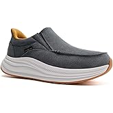 Men's Orthopedic Comfortable Slip On Shoes with Arch Support: Casual Plantar Fasciitis Orthotic Loafers, Flat Feet Leisure Vintage Flat Canvas Walking Shoes for Foot and Heel Pain Relief