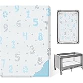voomf Pack and Play Mattress Pad - 38"x26"x3" Dual-Sided Memory Foam Pack N Play Mattresses - Portable Baby Crib Mattress with Breathable Removable Cover